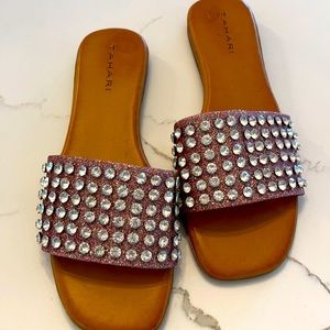 Tahari glittery slides.